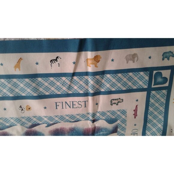 Material Fabric Cotton Animal Crackers Panel Bear Zebra Elephant Lion Boat Giraf - Picture 6 of 11